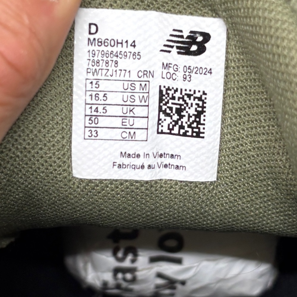 Men’s New Balance Fresh Foam 860 Olive Running Shoes Size 15 - Picture 12 of 12